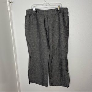 Alfani Women’s Heather Gray Linen Blend Cropped Plus Size Pants size 18W